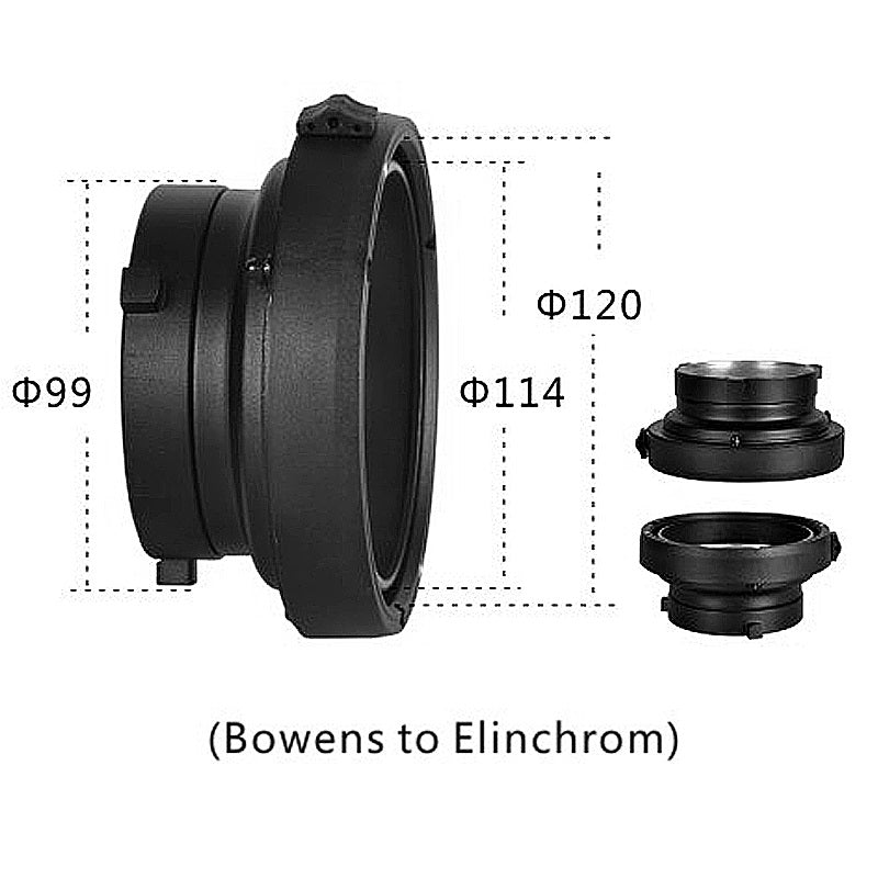 NiceFoto SN-14 Bowens to Elinchrom Interchangeable Mount Ring Adapter for Bowens Flash Strobe Photography Studio