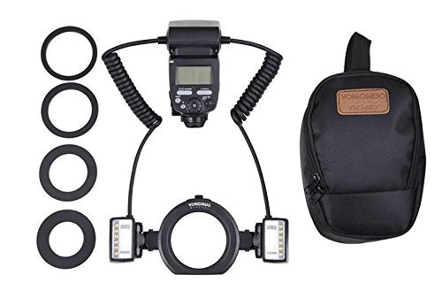 YONGNUO YN-24EX Macro Ring Flash Speedlite with 2 Flash Head 4 Adapter Rings for Canon, with MicroFiber Cloth - FOMITO.SHOP