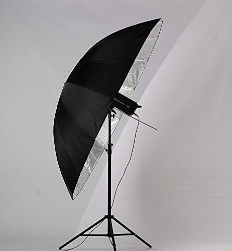 Fomito 7 feet Mega Parabolic Flash Reflector Umbrella Silver&black