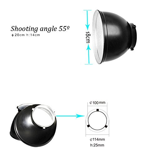 Fomito 55 Degree 7 Inch Standard Reflector Lamp Cover Dish Diffuser for Bowens Mount Studio Flash