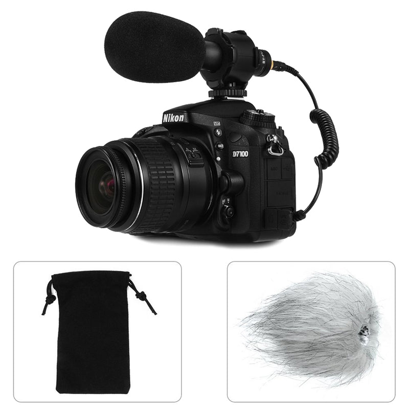 BOYA BY-PVM50 Professional Capacitive Stereo Microphone for Canon Nikon Digital Camera DV Camcorder DC with Windshield