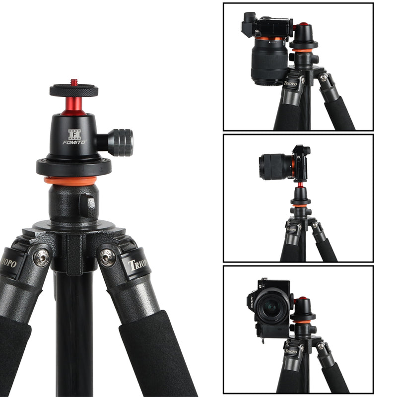 Fomito Q1 Tripod Mini Ball Head 360° Pan with 1/4" Screw for Camera Compact DSLR Phone Light Stand