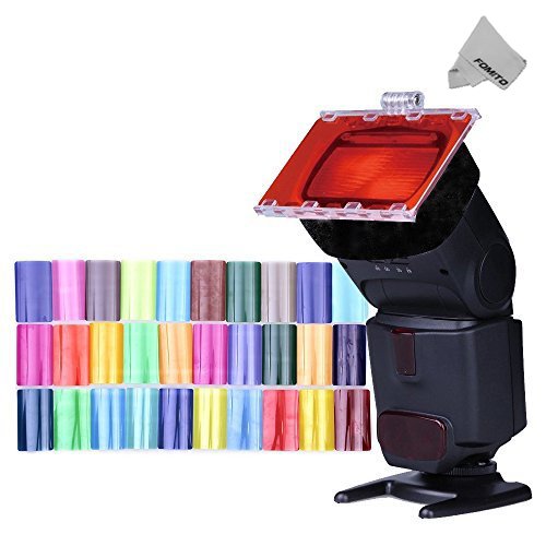 Fomito Color Gel Kit Filter 30ps w/ Gels-band & Reflector for Camera Flash - FOMITO.SHOP