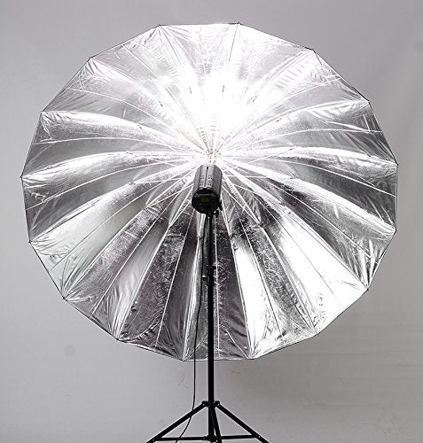 Fomito 7 feet Mega Parabolic Flash Reflector Umbrella Silver&black