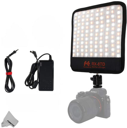 Falconeyes RX-8TD Foldable Roll-Flex LED Light Kit 3200K-5600K CRI 95 On-Camera Lamp Splash-Proof