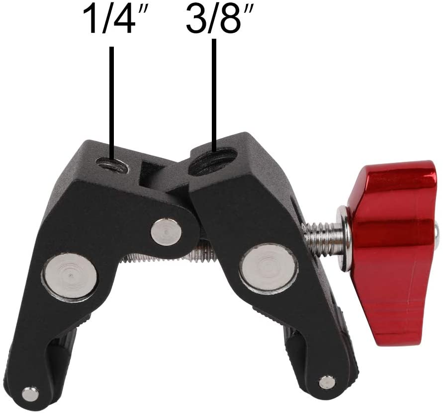 Fomito Super Camera Crab Clamp Mount X1 with 1/4 to 1/4 inch and 1/4 to 3/8 inch Screw Converter