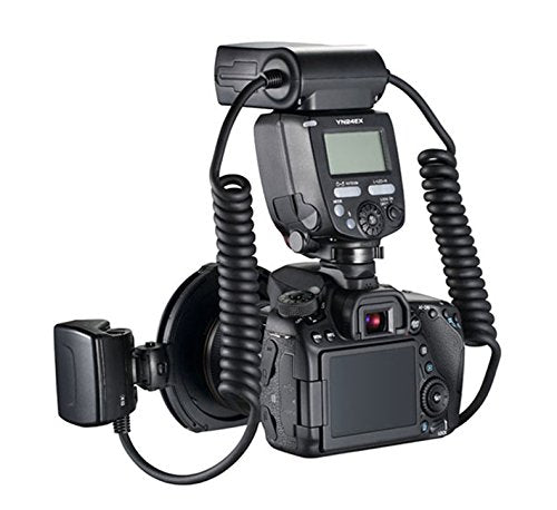 YONGNUO YN-24EX Macro Ring Flash Speedlite with 2 Flash Head 4 Adapter Rings for Canon, with MicroFiber Cloth - FOMITO.SHOP