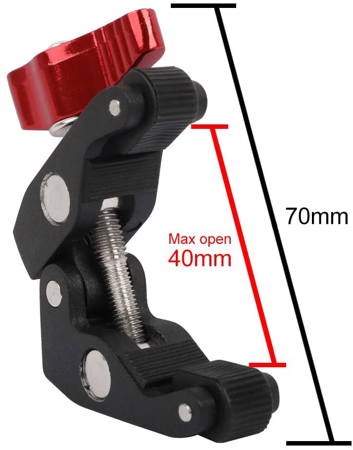 Fomito Super Camera Crab Clamp Mount X1 with 1/4 to 1/4 inch and 1/4 to 3/8 inch Screw Converter