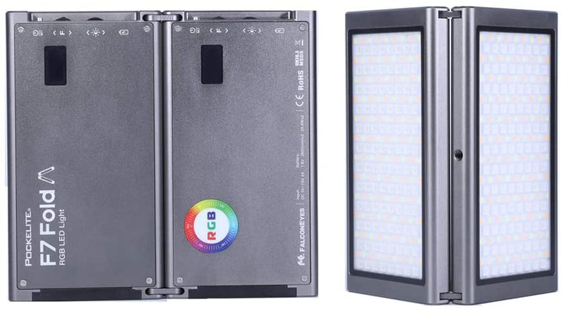 Falcon Eyes F7 Fold 24W 2500K-9000K Full color Folding RGB LED Pocekt Light APP Control with Grid