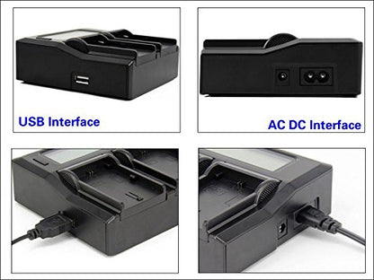 Fomito LP-E6 LP-E6N Dual Channel Digital Charger with LCD Display for Canon EOS 5D, 5DS, 5DS R, 6D, 7D, 7DS, 60D, 60D, 70D Camera