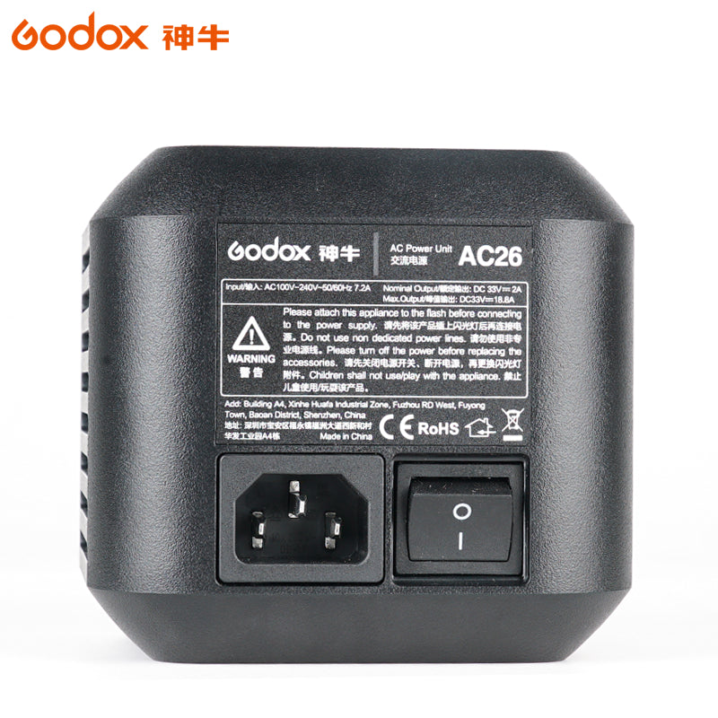 Godox AC-26 AC Power Unit Source Adapter with Cable for AD600B AD600BM AD600M AD600 AD600Pro