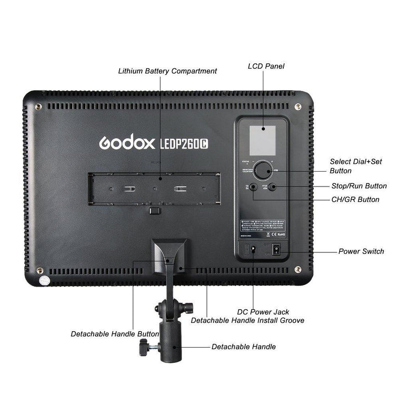 Godox LEDP-260C Lithium battery-powered Video Light - FOMITO.SHOP
