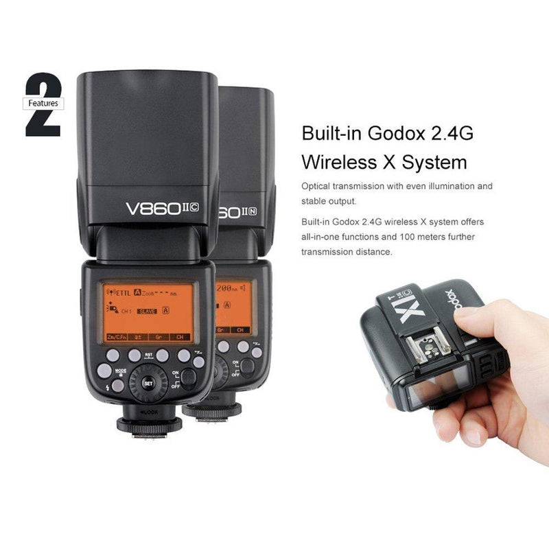 Godox V860IIC  2.4G Wireless E-TTL II Li-on Battery Camera Flash for Canon Camera - FOMITO.SHOP