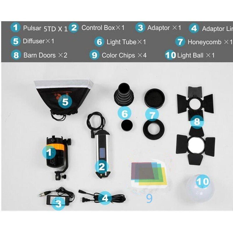 FalconEyes P-5TD Mini Spot Light 100W 3000K-5600K Photography Light Adjustable Focus Length Fill Light Pulsar 5 P5TD - FOMITO.SHOP