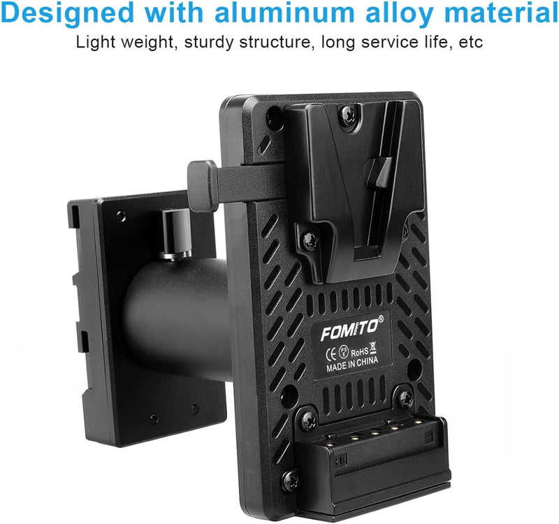 FOMITO BP-U90 U96 BP-U60 U30 Battery to V-Mount Plate Power Converter Adjustable Height