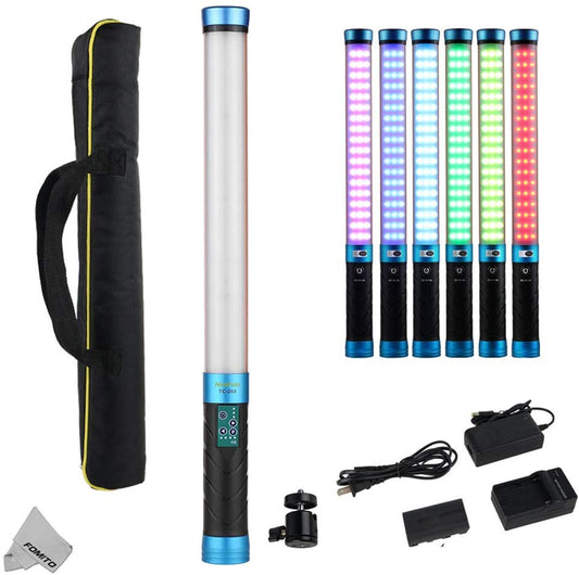 NiceFoto Handheld Bi-Color RGB LED Light Wand TC-288 3000K-9000K Light Bar Magic Tube Light