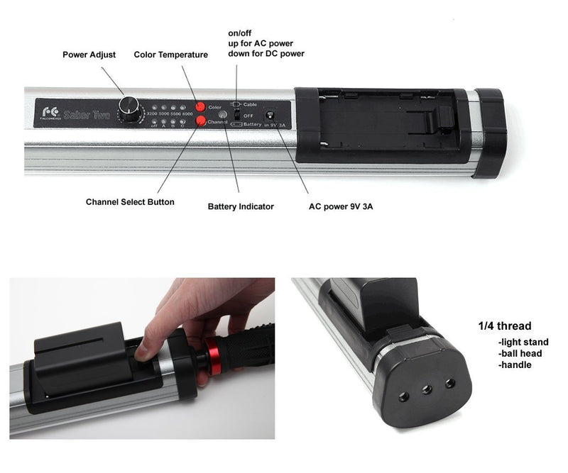 FalconEyes SABER TWO (SA2) 4 Kinds of Color Temperatures Led Stick Light Handheld LED - FOMITO.SHOP