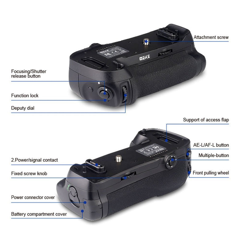 Meike MK-D500 Pro Power pack Built-in 2.4GHZ FSK Remote Control Shooting for Nikon D500 Camera - FOMITO.SHOP