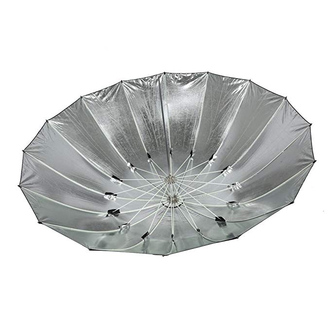 Fomito 7 feet Mega Parabolic Flash Reflector Umbrella Silver&black