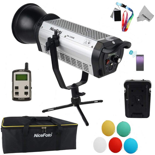 NiceFoto HA-3300B 330W 5500K Daylight COB LED Video Light Kit with Bluetooth + 2.4G receiver