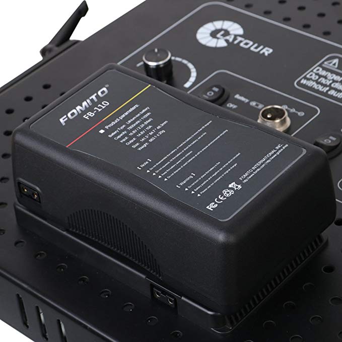 Fomito DBK BP110 110Wh (7800mAh/14.8V) V Mount Battery & Charger for LED Light Sony Video Camcorder