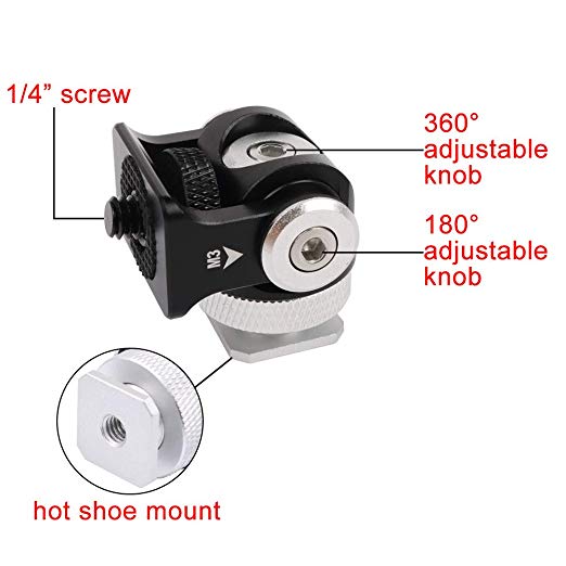 Fomito Mini Ball Head - Tripod Head with Lock and Hot Shoe Adapter