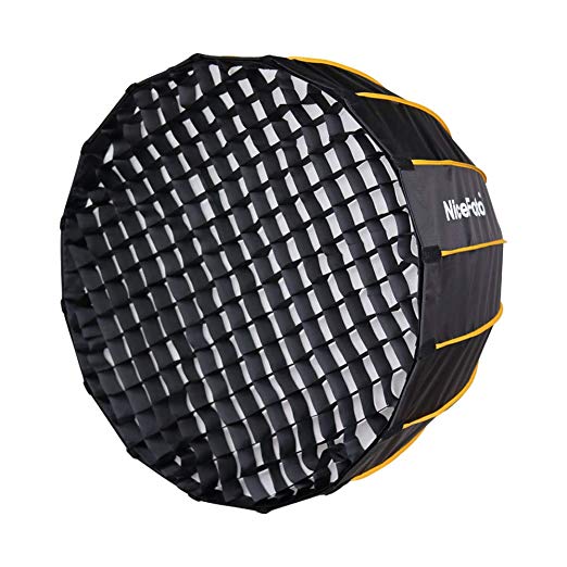 NiceFoto 60cm/70cm/90cm/120cm Quick Set-up Deep Parabolic Softbox with Grid for LED Light