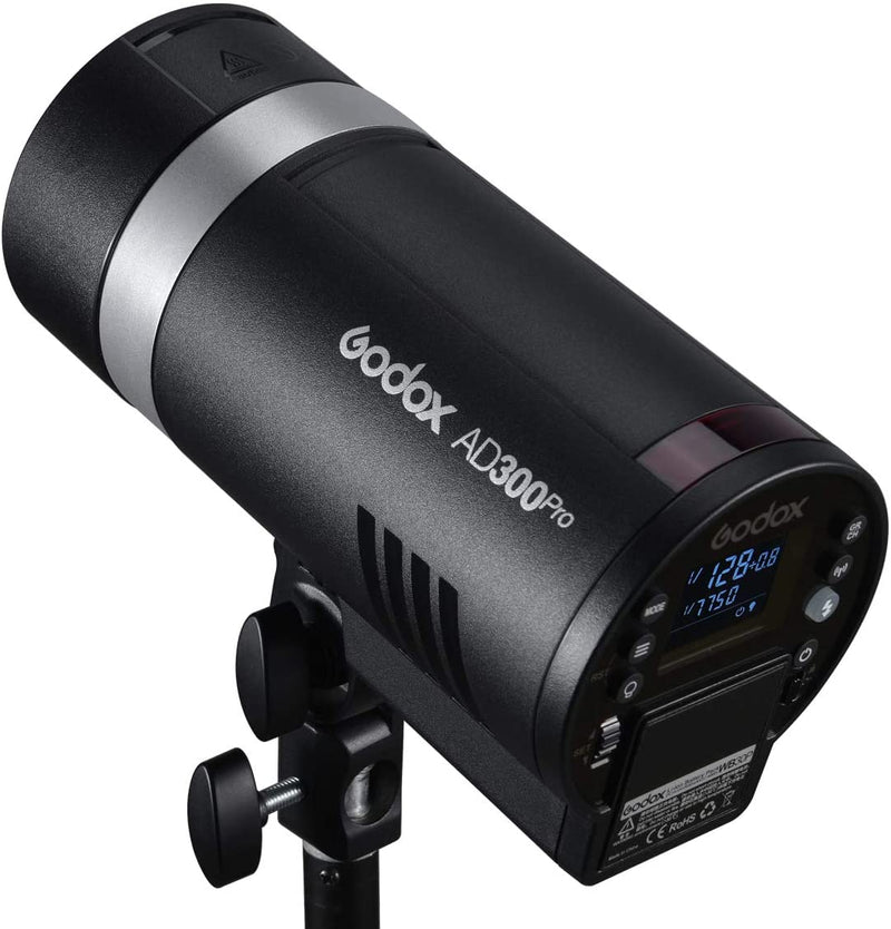 Godox AD300Pro 300W Flashlight Round Head Outdoor Flash with 12W Modeling Light Lithium Battery