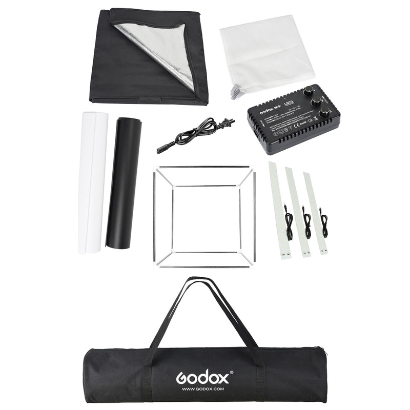 Godox LST60 60W 60*60*60cm 3PCS Mini LED Photography Studio Shooting Tent 15000~19000 Lumen with Carry Bag