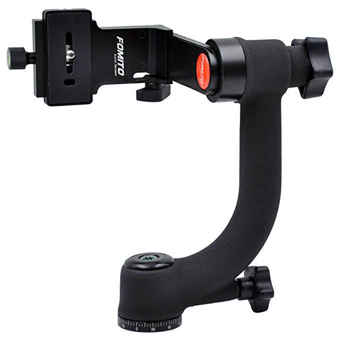 Fomito 360 Panoramic Gimbal Tripod Ball Head with Arca Swiss Quick Release Plate for Camera GoPro