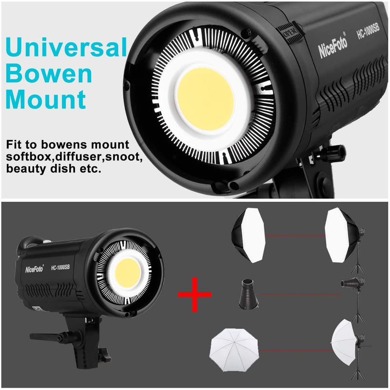 NiceFoto Multiple Scenario Mode LED Video Light HC-1000SB LED Daylight COB with Bowens Mount