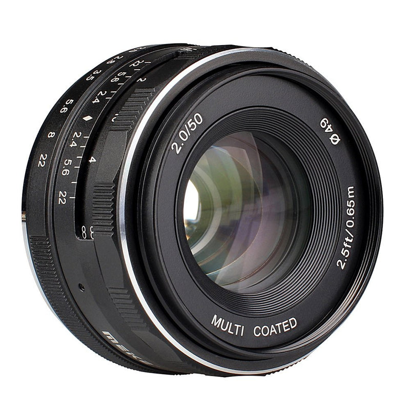 Meike MK-50mm F2.0 Large Aperture Manual Focus Lens for Canon-EF-M EOS M1/M2/M3 - FOMITO.SHOP