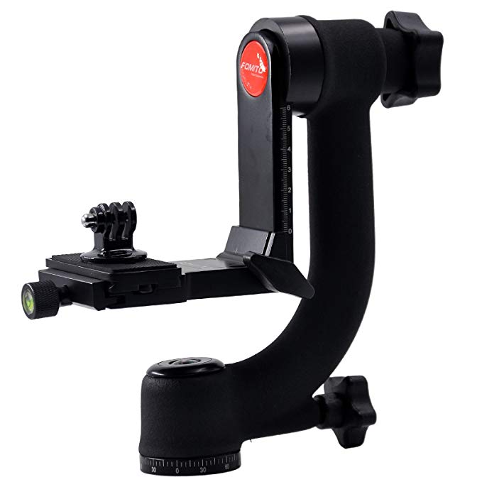 Fomito 360 Panoramic Gimbal Tripod Ball Head with Arca Swiss Quick Release Plate for Camera GoPro