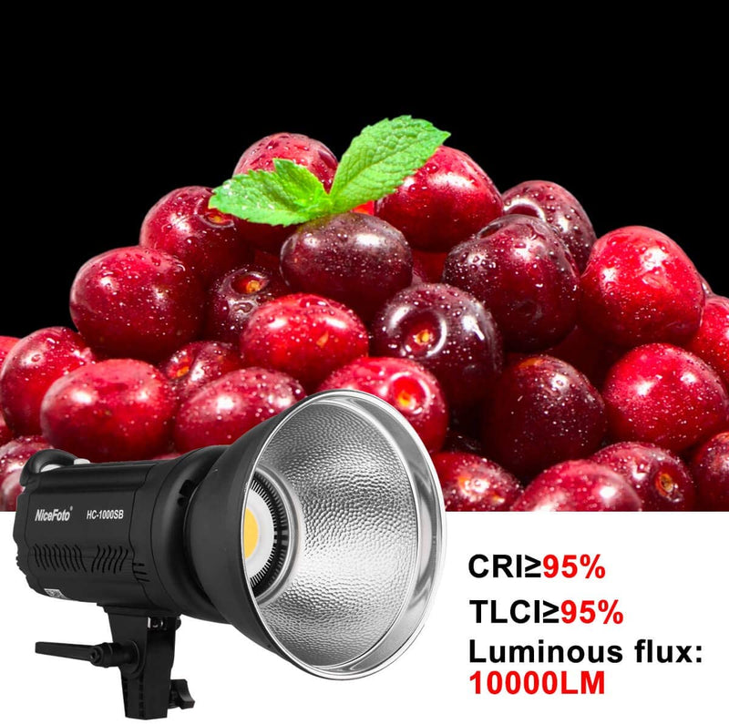 NiceFoto Multiple Scenario Mode LED Video Light HC-1000SB LED Daylight COB with Bowens Mount