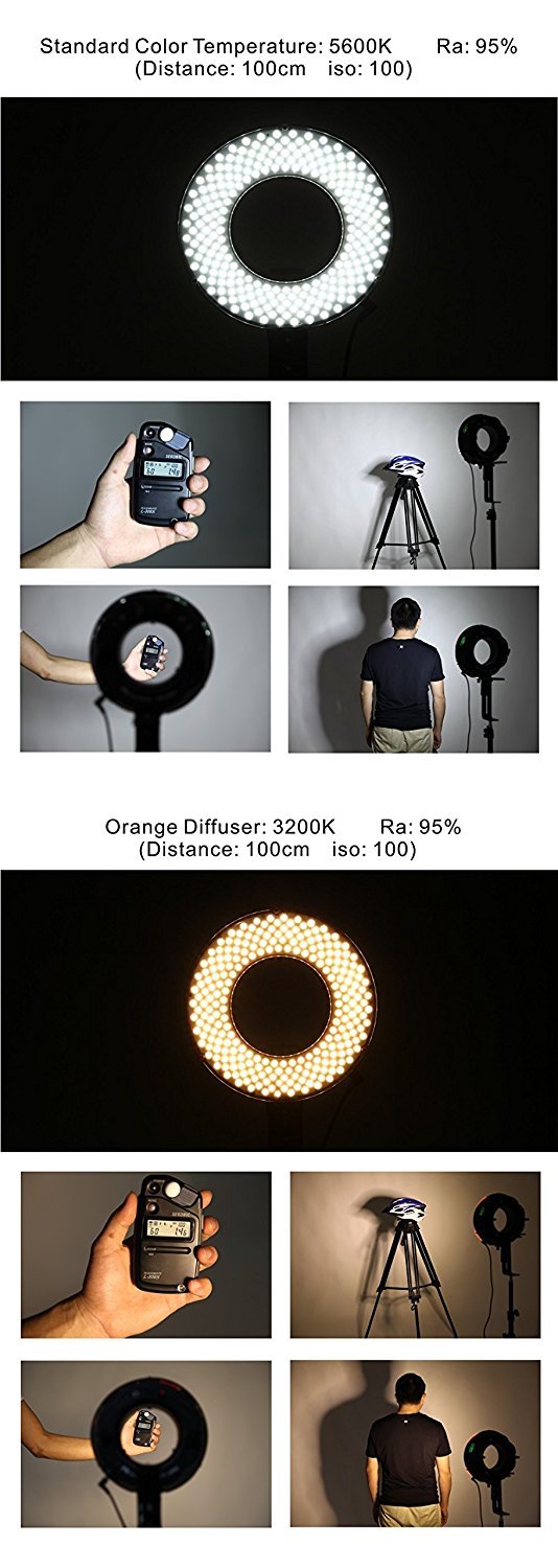 FalconEyes DVR-240DF Kit Dimmable 240 LED Ring Video Light 3200-6500K Adjustable - FOMITO.SHOP