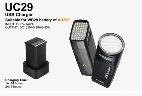 In stock!Godox UC29 USB Charger Suitable for WB29 Battery of AD200