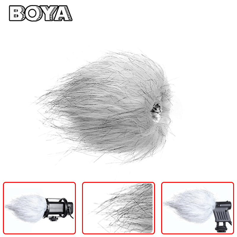 BOYA BY-B01 Fur Windscreen Furry Muff for VM01 V03 VM300PS Microphone Greatly reduces wind noise Suitable for Boya BY-VM01, BY-V03, BY-VM300P.