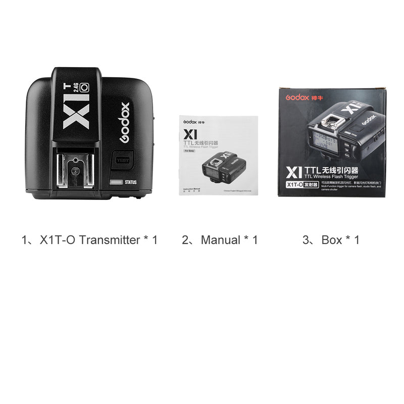 GODOX X1T-O TTL Strobe Trigger 1/8000s HSS 32 Channels 2.4G Wireless LCD Flash Trigger Transmitter for Olympus Panasonic
