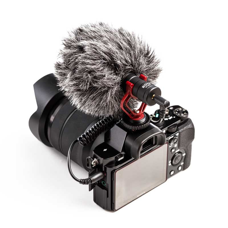 BOYA BY-MM1 Cardioid Microphone No battery required   Professional furry windshield included Rugged metal construction