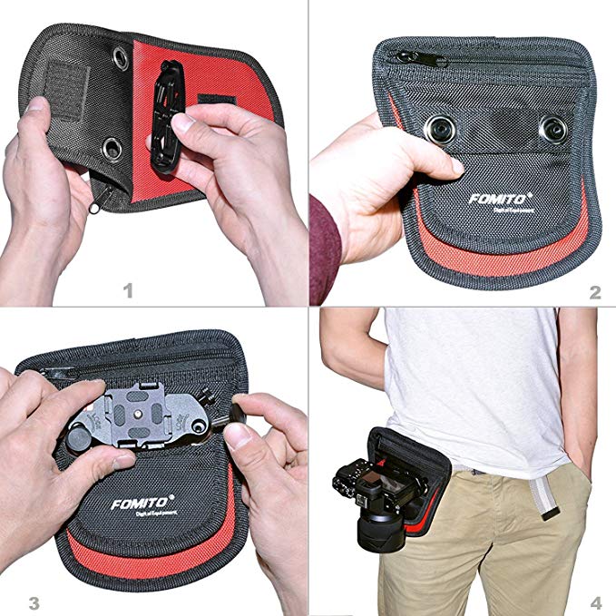 Camera Protector Padding Fomito Camera Clip Pad + Rain Cover Black for Capture Camera Clip ...