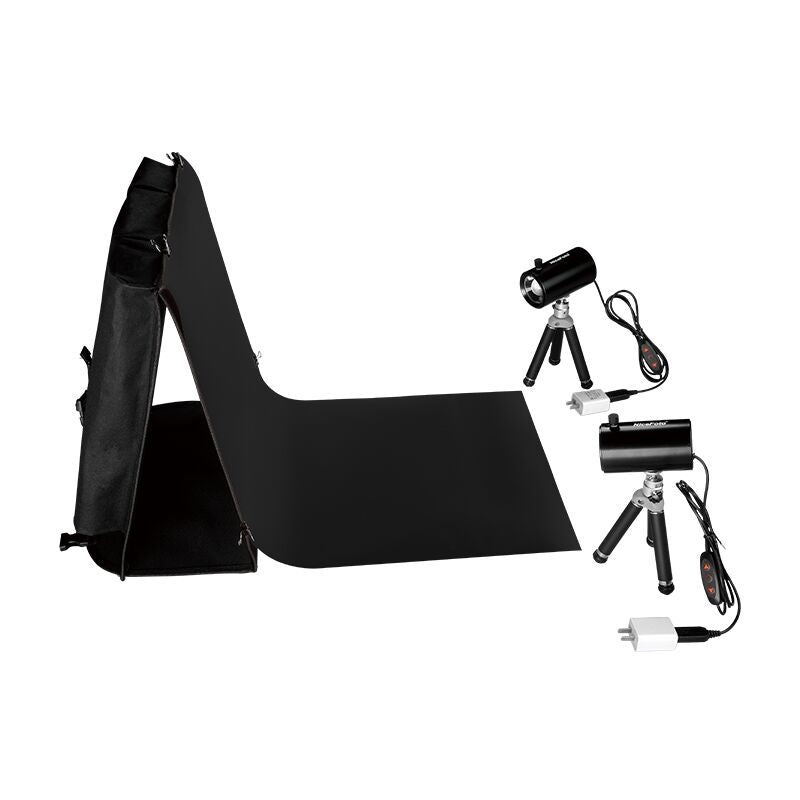 NiceFoto LD-40×40cm Portable Tent Kit 120° COB Light Box Adjustable Angle with Background Plate