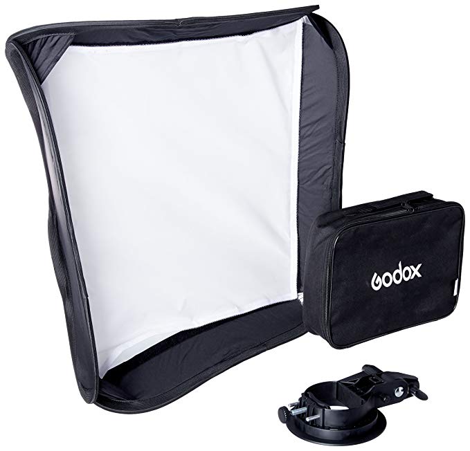 Godox Pro Floading Adjustable 60cm x 60cm Flash Soft Box Kit with S-Type Bracket Bowen Mount Holder for Camera Studio Photography