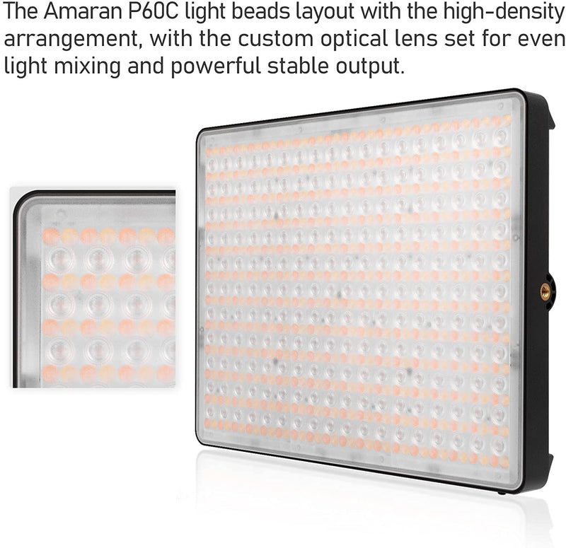 Amaran P60C RGBWW P60X Bi-Color Led Video Panel Light 60W 2500K-7500K Photography Lighting Video Lamp for Camcorder DSLR Camera