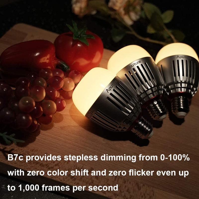 Aputure Accent B7C 7W RGBWW LED Smart Light Bulb 2000k-10000K Adjustable 0-100% Stepless Dimming App Control Photography lights