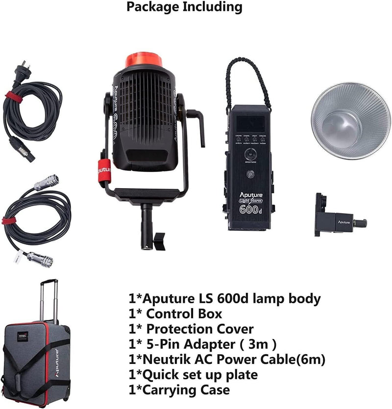 Aputure LS 600D 600W Daylight 5600K LED Video Light (V-Mount) CRI 96+ TLCI 96+ 8 Built-in Lighting FX Support