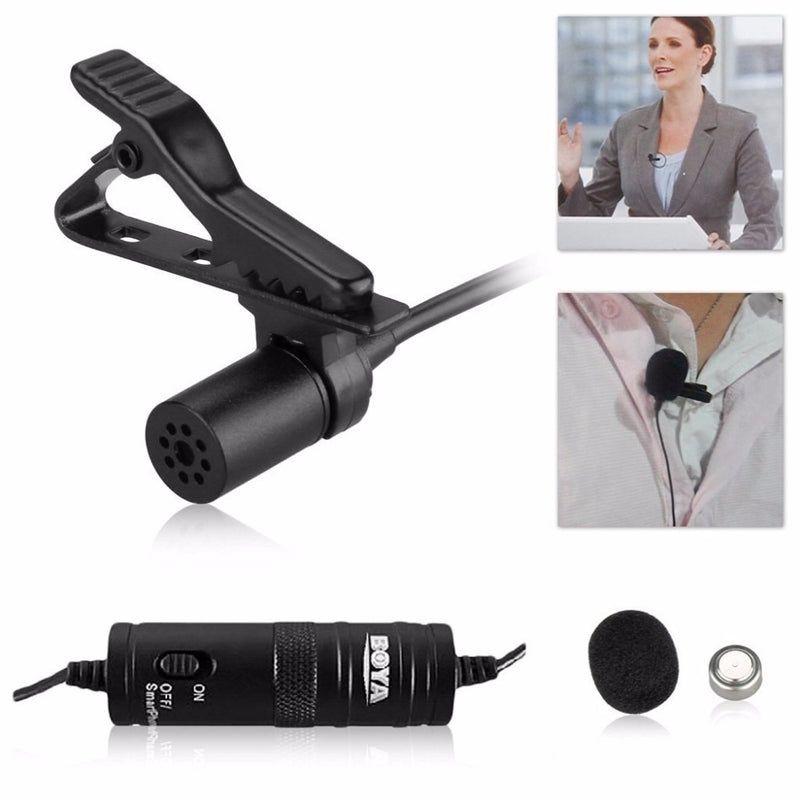 BOYA BY-M1 Professional Microphone 6M Lavalier Stereo Audio Recorder Interview Clip Mic For Nikon Canon DSLR iPhone 6s 7