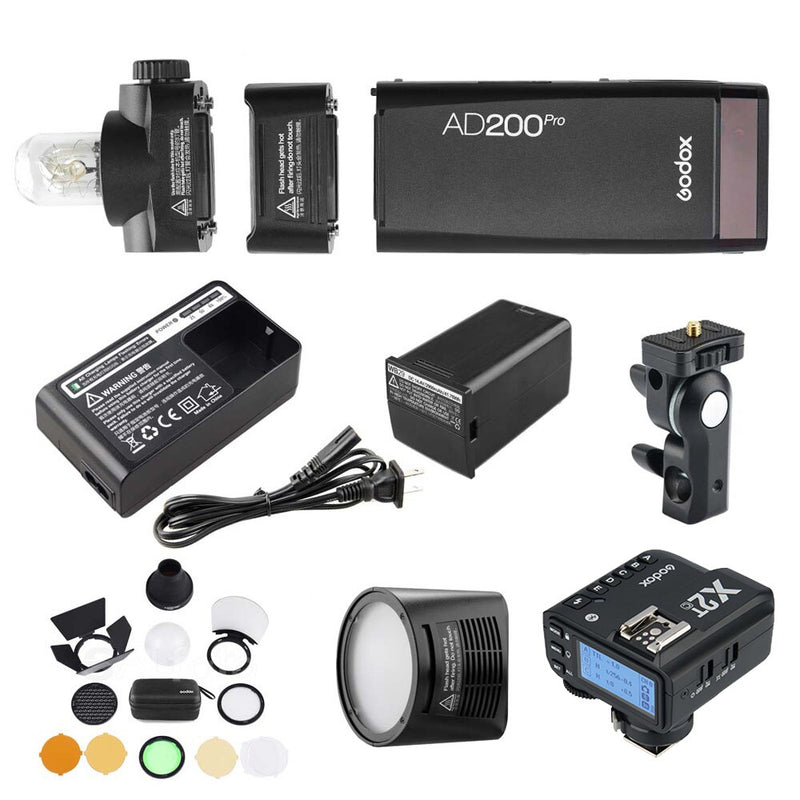 Godox AD200Pro TTL Pocket Flash 200Ws 2.4G HSS 1/8000 2900mAh Li-ion Battery Outdoor Speedlite for Canon Nikon Sony Olympus Fuji