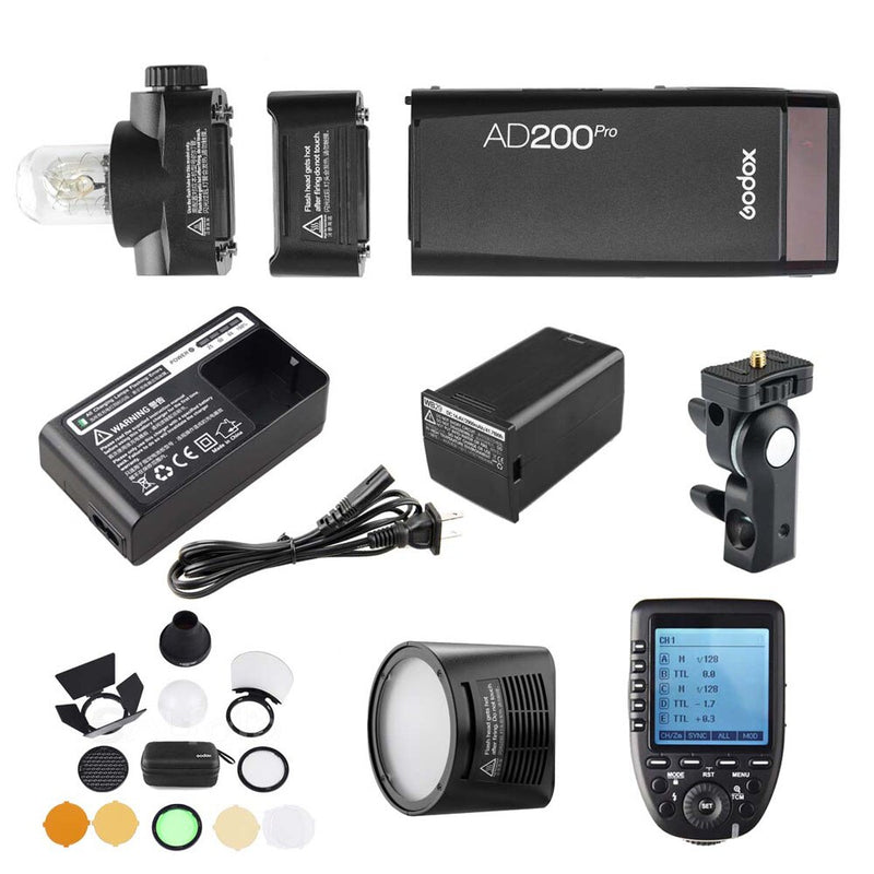 Godox AD200Pro TTL Pocket Flash 200Ws 2.4G HSS 1/8000 2900mAh Li-ion Battery Outdoor Speedlite for Canon Nikon Sony Olympus Fuji