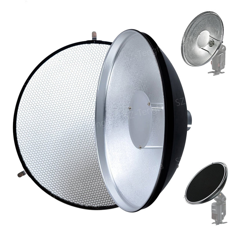 Godox Beauty Dish AD-S3 with Grid AD-S4 Flash Diffuser for WITSTRO Speedlite Flash AD180 AD360 AD200