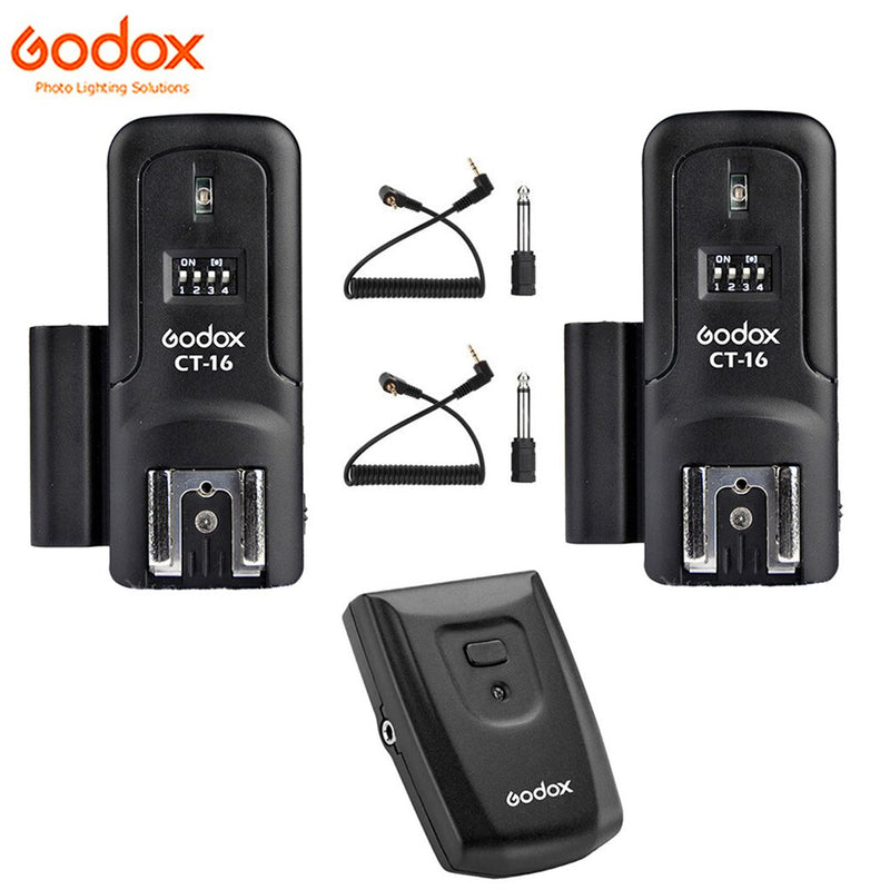Godox CT-16 Transmitter + Receiver Kit 16 Channels Wireless Studio Strobe Flash Trigger for Camera Canon Nikon Olympus Pentax